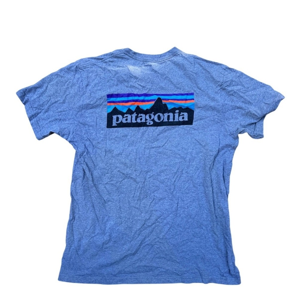 Patagonia Mens P-6 Logo Graphic Cotton T-Shirt Gray Short Sleeve 38906 Size L